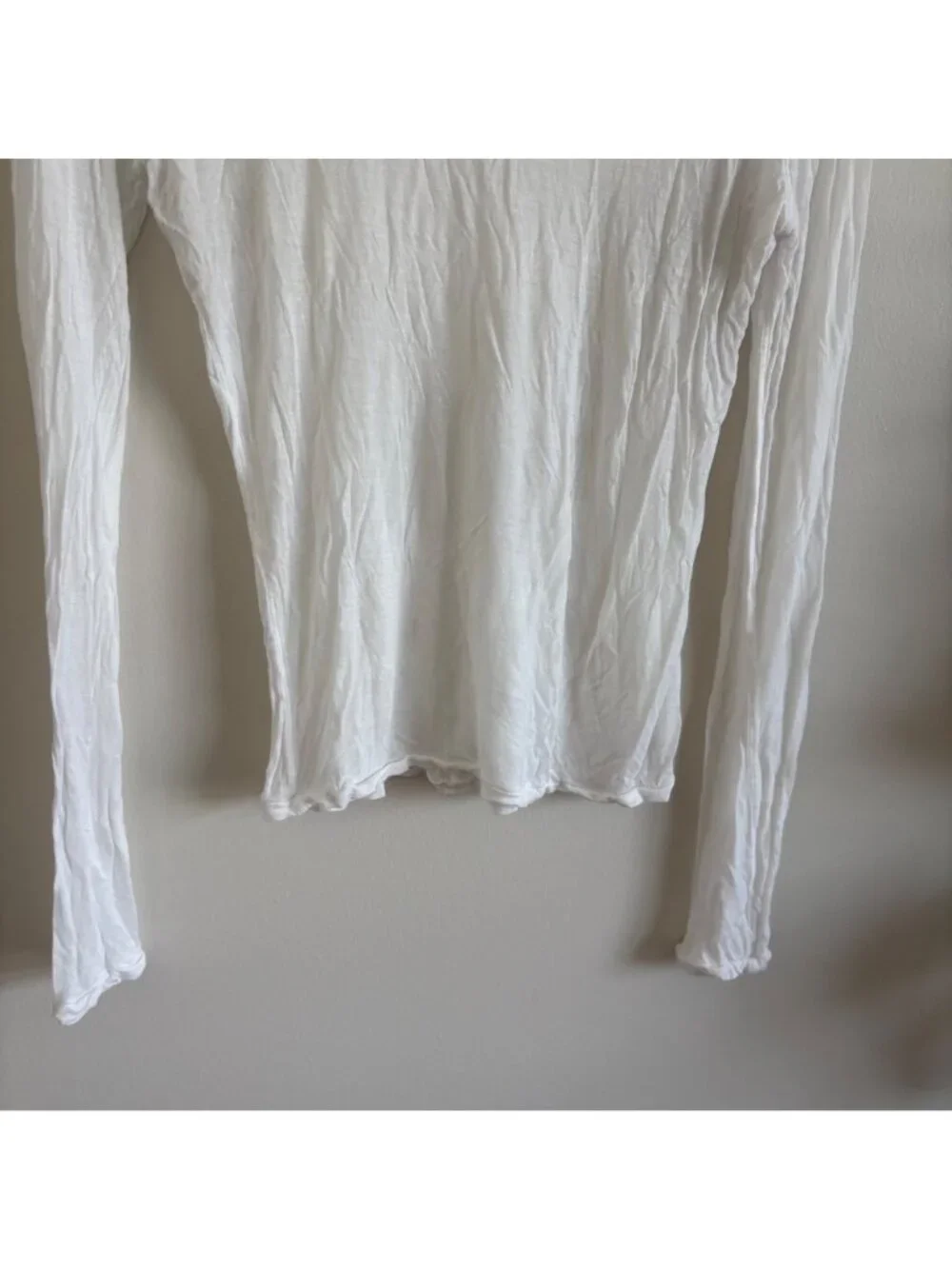 Free People Intimately Sheer Jersey Turtleneck Long Sleeve Shirt White Size L